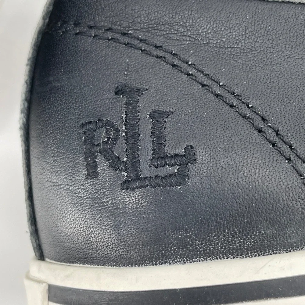 Lauren Ralph Lauren Women's‎ Janis-LG Black Leather Slip On Sneakers Shoes 7.5B
